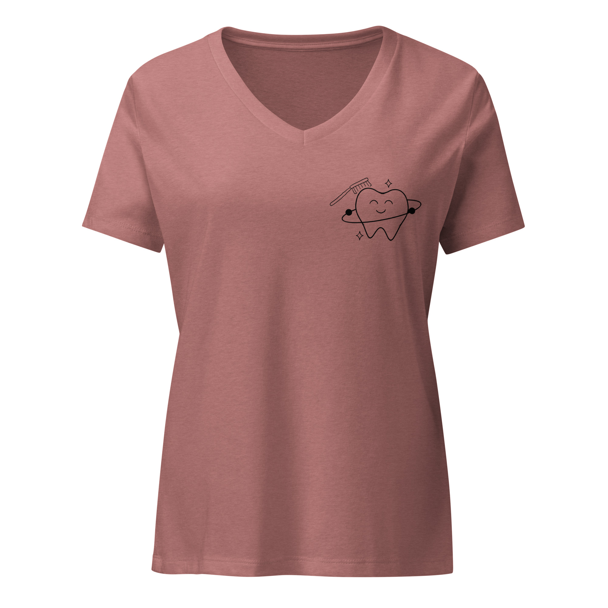 KUWH mauve relaxed V-neck launch design